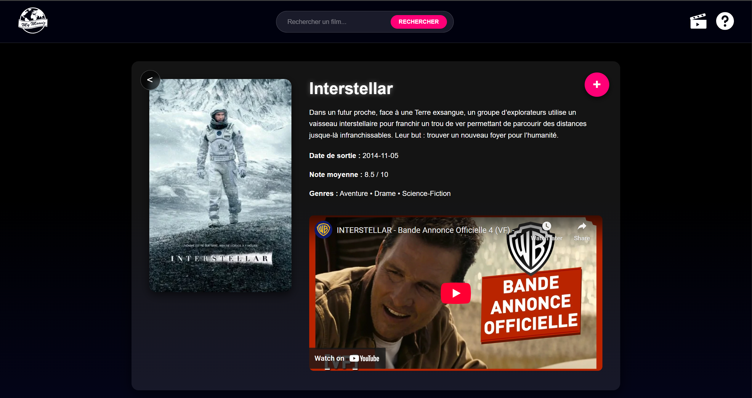 My Mooviz - Page de détails de films