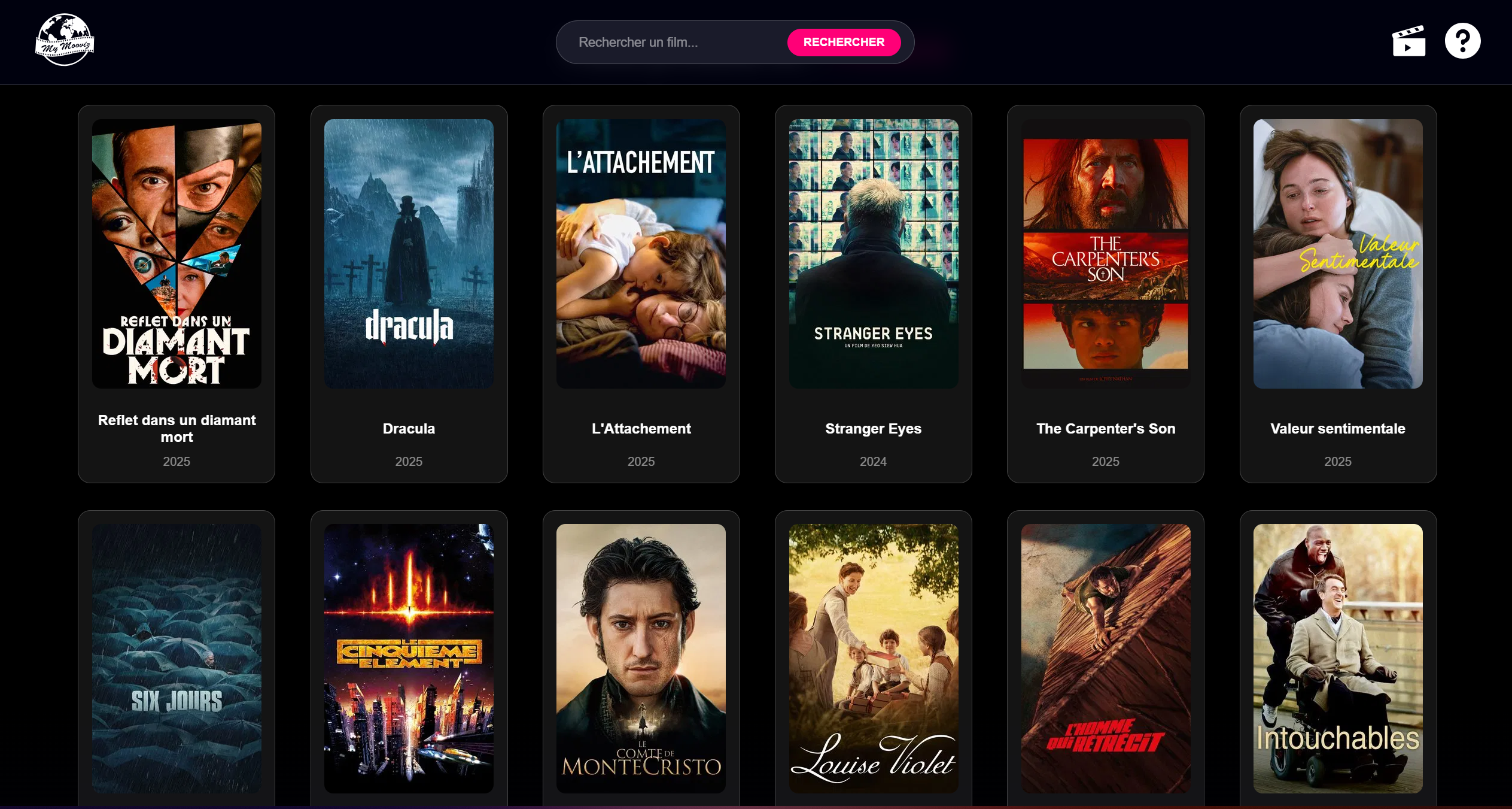 My Mooviz - Page des films triés