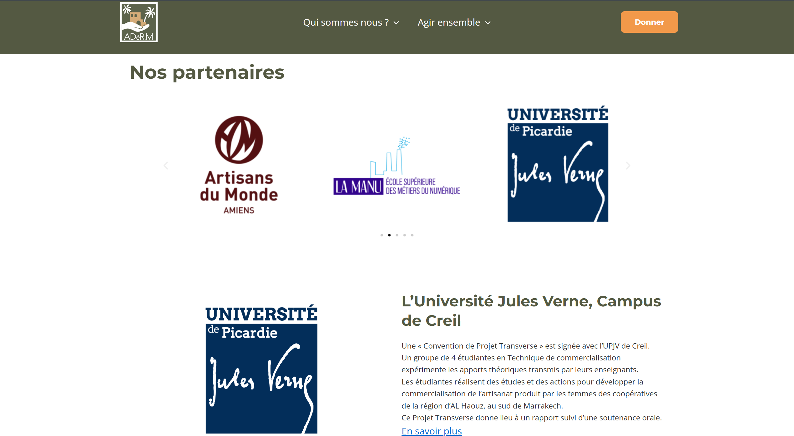 ADER Maroc - Page Partenaires
