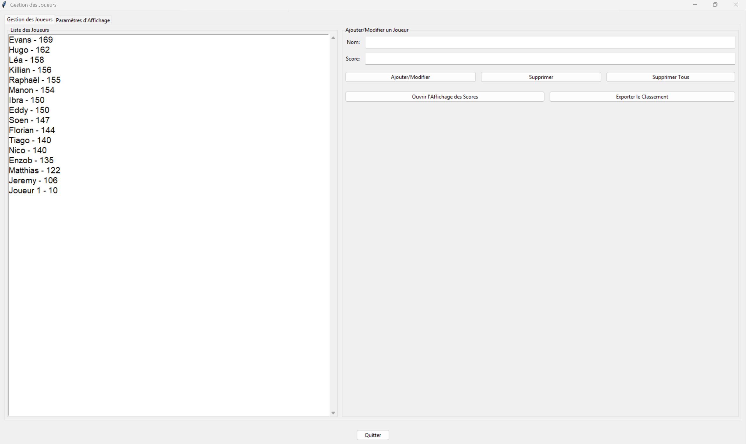 Interface Graphique - Vue 2