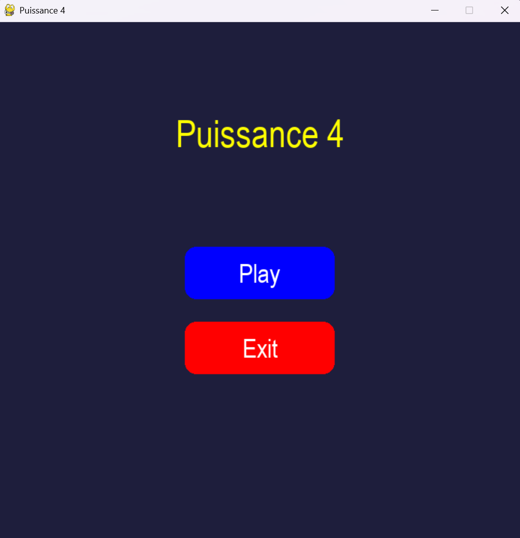 Puissance 4 - Menu
